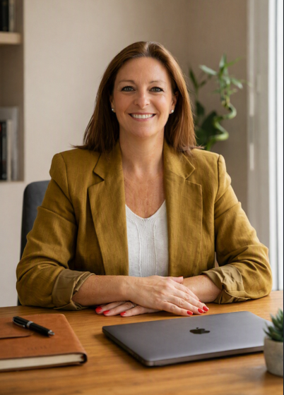 Sandrine Le Maitre, DRH externalisée, à son bureau à Caen